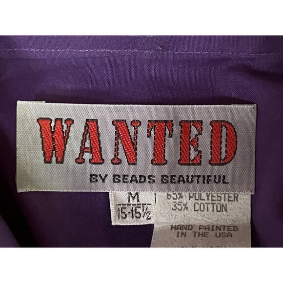 Wanted By Beads Beautiful Vintage Medium Purple Silver Pink Floral Sequin Shirt - Picture 6 of 8